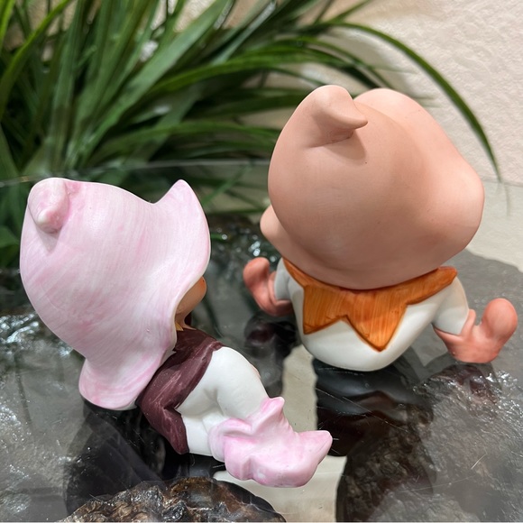 🌸Vintage🌸 Vintage Hand Painted Homco Porcelain Pixie Elf Figurines - Picture 4 of 9